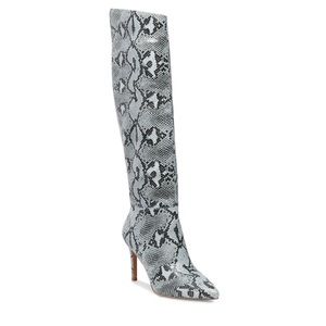 Steve Madden Kinga Heeled Boot in Blue Snake 6.5